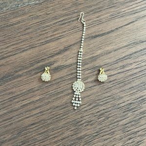 indian kids tikka and clip on earrings